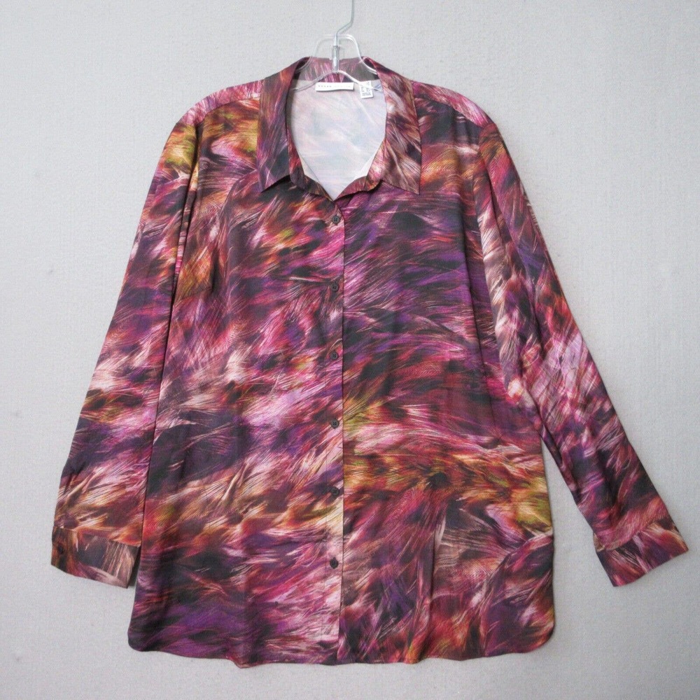 Susan Graver Printed Charmeuse Pockets Top
